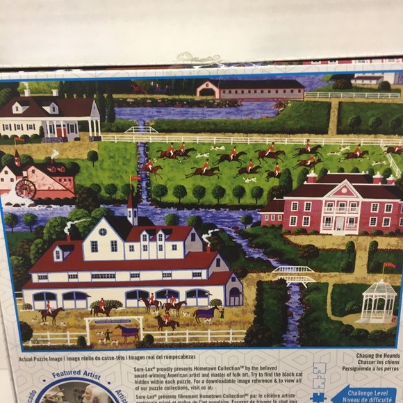 Jigsaw Puzzle-Hometown Collection CHASING THE HOUNDS 1000 Pieces New Sur… - Picture 3 of 9